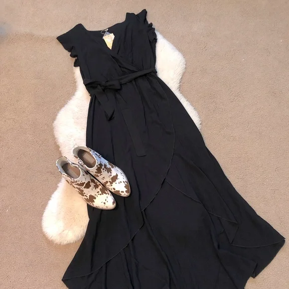 Black bohemian high low maxi dress - Picture 2 of 2
